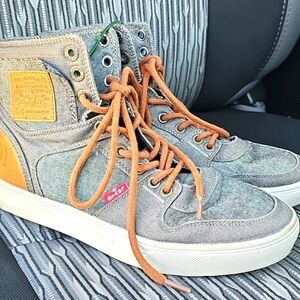 Levis Mason Hi 501 518570-K36 Mens Gray Canvas High Top Sneakers Size 7